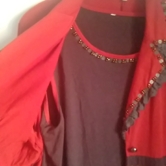 tank top and Jacket brown and dark orange colour - Picture 7 of 12